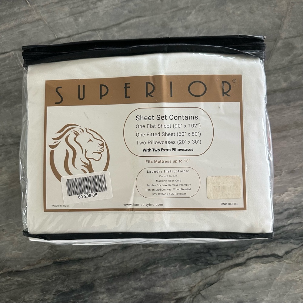 SUPERIOR 1200 thread count luxury sheet set queen